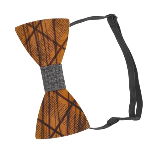 FOMIYES Men Handmade Bow Tie Adjustable Groom Bow Tie with Unique Stripe Design for Wedding Party and Formal Events Rustic Style Accessory for Sophisticated Outfits