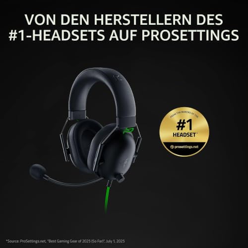 Razer BlackShark V2 X - Premium Esports Gaming Headset (Kabelgebundene Kopfhörer mit 50mm-Treiber, Rauschunterdrückung für PC, Mac, PS4… – Ansicht 2