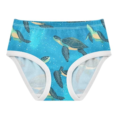 Wusikd Sea Turtles Girls' Underwear Cotton Galaxy Girls Briefs Soft Toddler Underwear 2T