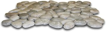 CNK Tile Glazed Bali Cloud Pebble Tile - 12 x 12 Hand-Sorted Polished Natural Stone for Seamless Installation Showers Bathrooms Kitchens Flooring - Weather-Resistant Easy Maintenance - Pack of 1
