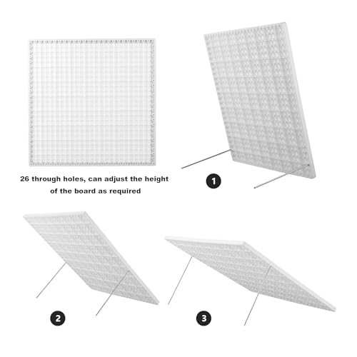 Image of wuher 13''Granny Square Blocking Boards for Crochet Projects, Crochet Blocking Board with 20 pegs, Large-Sized Plastic Blocking Board is a Gift for Crochet Enthusiasts and Beginners (Pink)