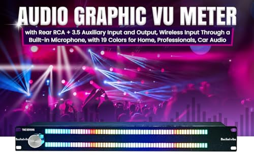 Decibelvibe TNZ SGVUM6 Audio Graphic Vu Meter With Rear Rca + 3.5 Auxiliary Input And Output, Wireless Input Through A Built-In Microphone, With 19 Colors For Home thumb #1