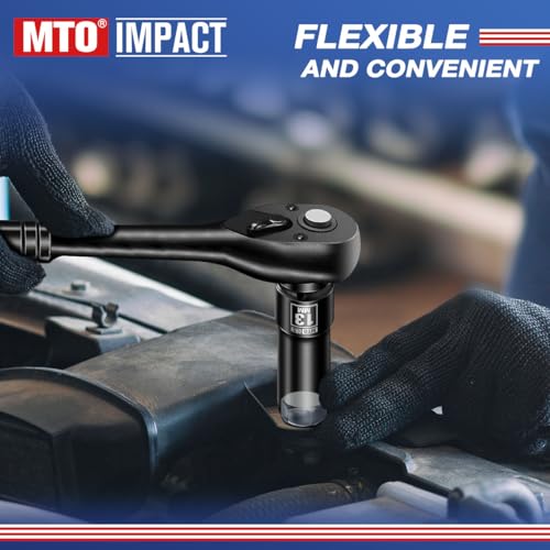 Image of MTO 1 /2 inch Drive 13mm Deep Impact Socket, 6-Point Metric Socket for Automotive Maintaince, CR-V Steel Meets ANSI Standards