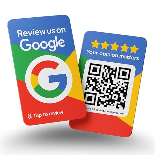 Google Review QR & NFC Tap Card - 1 Karte - iPhone & Android - Boost Reviews by MESSAGENES