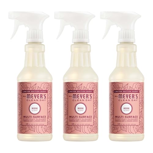 Image of MRS. MEYER'S CLEAN DAY Multi-Surface Everyday Cleaner, Rose Scent, 16 Fl Oz Bottle - 3 Pack
