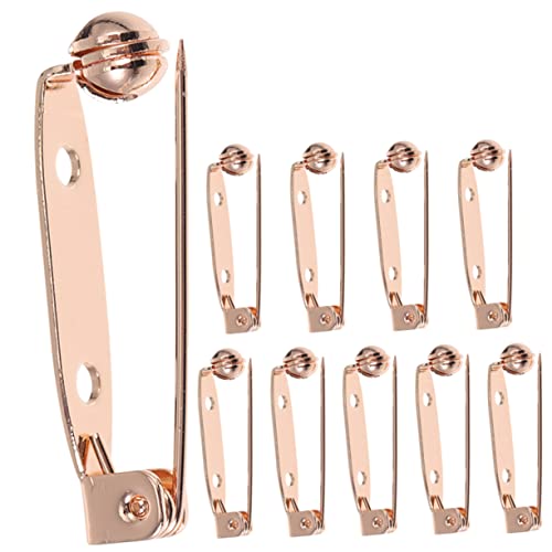 BESPORTBLE 10pcs Silver Brooch Pins Locking Pin Backs for Jewelry Making DIY Crafts