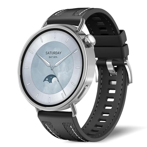 [NicMool] �o���h For Xiaomi Watch S4 41mm / Huawei Watch GT 6 41mm �Ή� �����o���h �V���R��+�i�C������ �����x���g �����ȒP ���� �_�炩�� �ʋC�� �ւ��x���g�i�u���b�N�j