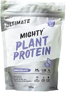Mighty Ultimate Vegan Protein Powder, Chocolate Flavour, (17 Servings, 510g Bag Without Scoop), Plant Based, Dairy Free Protein Shakes, Added Vitamins, Minerals