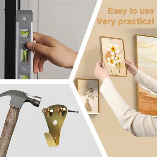 Image of 130PCS Heavy Duty Picture Hanging Kit 10-100lbs Picture Hangers Hooks for Hanging Hardware, Plaster Walls, Clock, Mirror, Painting Hooks DD001