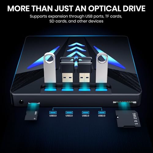 Unidad externa de disco para laptop 6 en 1 con USB y ranura para tarjeta miniatura 4