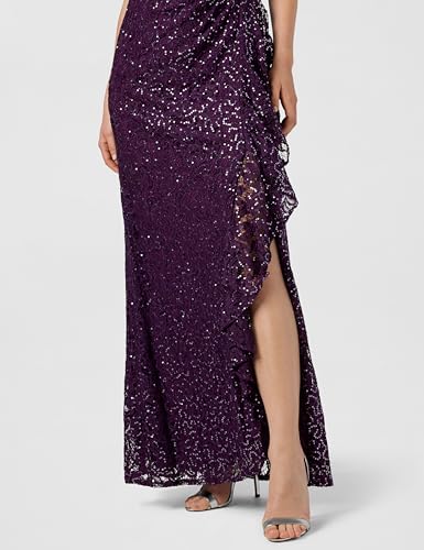 Image of Alex Evenings Women's Long Sleeveless Mother of the Bride Dress W /Cascade Ruffle & Front Slit (Petite and Regular Sizes)