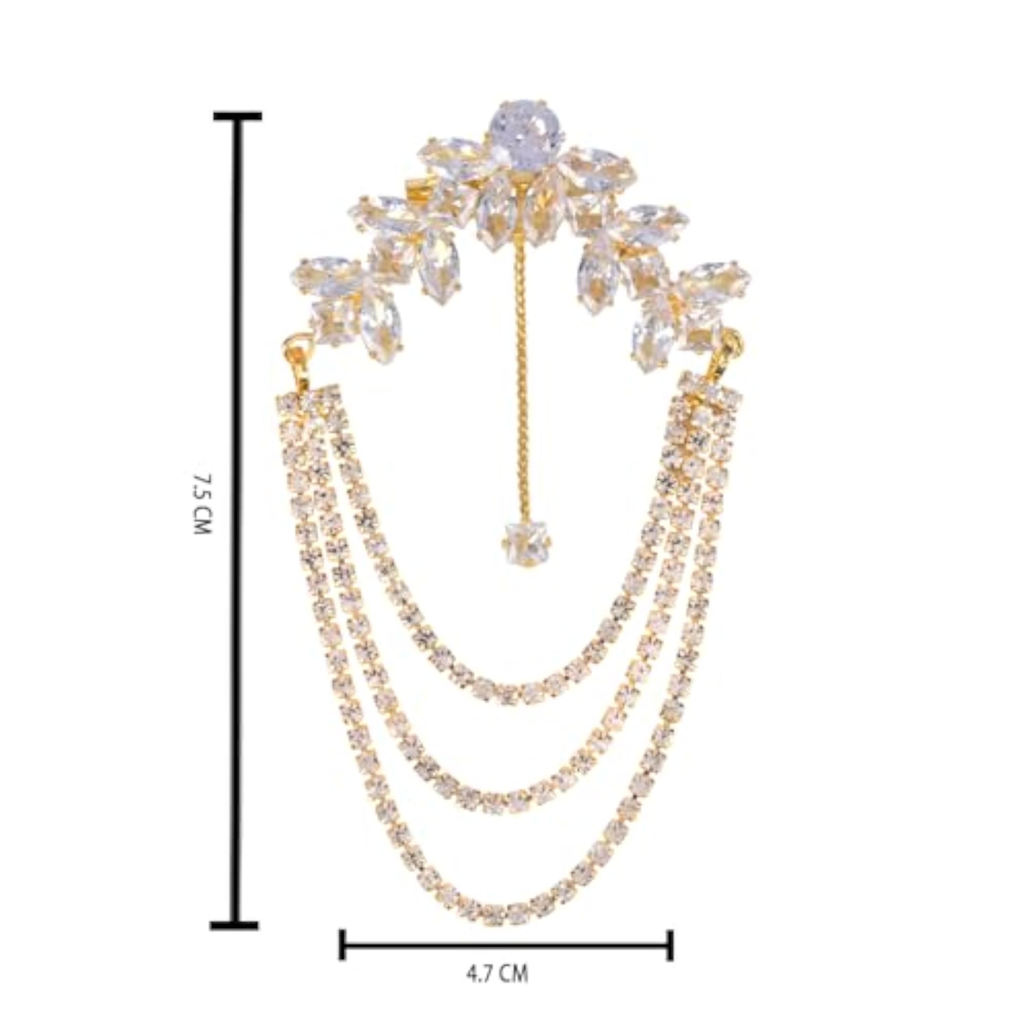 Traditional Leaf Cluster Brooch with Simulated Stone