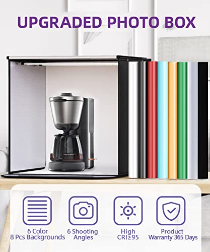 Photo Light Box 8 Pcs Backdrops, Samtian 24"/60Cm Professional Studio Box Folded Shooting Tent 126 Led Lights With Continuous Lighting Portable Booth Table Top Photography Lighting Kit #TOP1