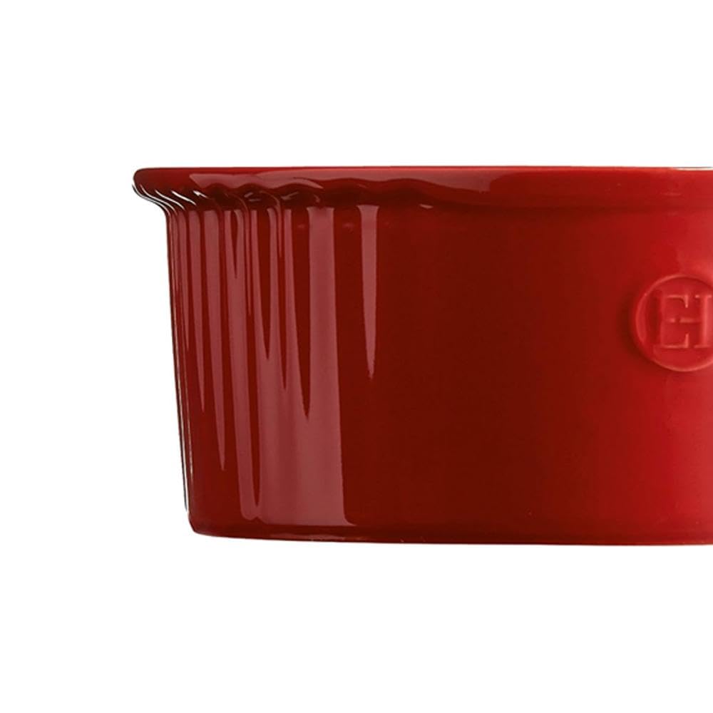 Emile Henry EH346880 Moule à Soufflé, Céramique, Rouge Grand Cru, 21 cm, 23 x 21, 5 x 10 cm