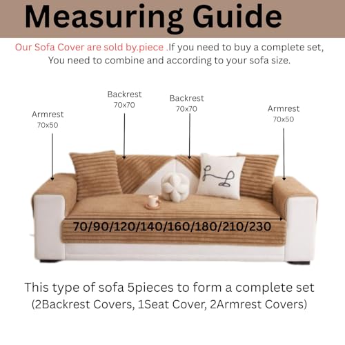 Image of HOMETHREADS 600GSM Thick & Soft Rabbit Fur Plush Sofa Cover-Luxurious Cozy Slipcover, Washable & Pet-Friendly, Anti-Scratch Protector for Sofas (Faux Linning Brown, 3 Seater | 180x70cm)