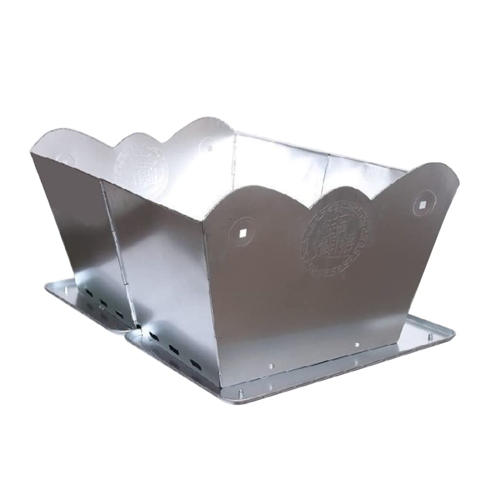 Incinerador de metal para reciclaje de jardín, incinerador plegable, portátil, de acero inoxidable, barril, quemar, hojas, papel, madera, basura, horno para patio, jardín (plateado)