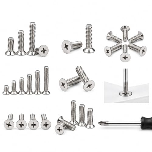 Image of By inchVP INDUSTRIES inch (Pcs-25) M3x10 mm CSK Phillips Head Screw Stainless Steel | Countersunk Head Screws,Fully Thread,Machine Thread