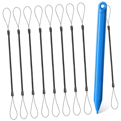 GRIRIW 8 Pack Stylus Pen Lanyard Elastic Lanyards for Touchscreen Retractable Cord Pen Holder