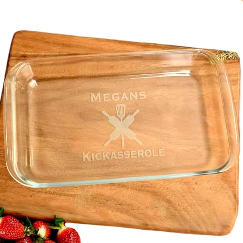 Personalized Engraved Baking Dish, Custom Dish with lid Casserole Dish Gift for Mama Couple Wedding Gift Christmas Gift (StyleA)
