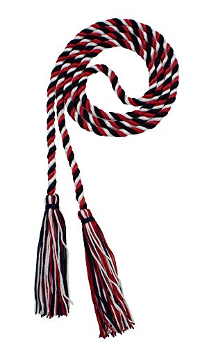 Image of Graduation Honor Cord - Navy /RED /WHTE - Every School Color Available - Made in USA