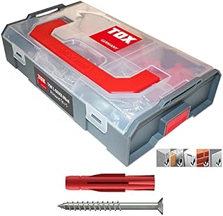 TOX L-BOXX Mini Allround Tri + S asortyment kołków, 280 sztuk z uniwersalnym kołkiem Tri + pasujące śruby z napędem TX, mocowanie prawie materiałów budowlanych, 094901201