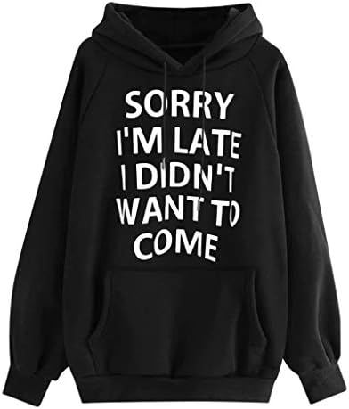 Alphabet Printed Hoodie Sweatshirt Kanga Pocket Top Plus Size Winter Pullover Tops Solid Color Quality Stretch Hoody