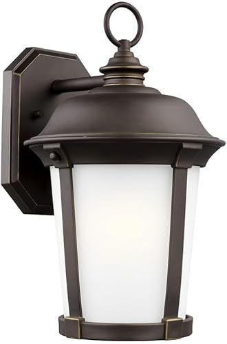 Sea Gull Lighting Generation 8750701-71 - Farol de pared transitorio para exteriores de Seagull-Calder Collection, acabado oscuro, grande, bronce