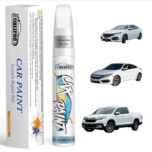 Image of NH-578 Taffeta White Car Touch Up Paint for Honda, Color Match Auto Paint Repair Pen,Professional Car Scratch Repair Remover Pen Quick Drying, Easy to Use