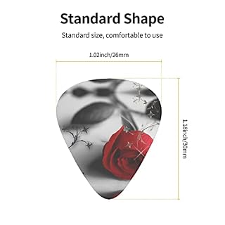 Ensemble de 12 médiators de guitare Red Rose pour guitare acoustique, guitare électrique, contrebasse, ukulélé - Les Beatles, Paul McCartney, John Lennon, RIngo Starr, George Harrison Ensemble de 12 médiators de guitare Red Rose pour guitare acoustique, guitare électrique, contrebasse, ukulélé – Image 4