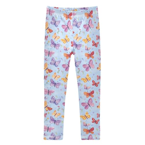 Girls Leggings Soft Toddler Ankle Length Bottoms Butterfly Kids Dance Yoga Pants 4-10 Years