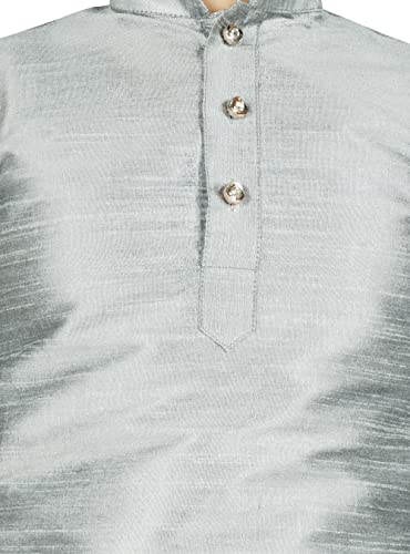 Image of SG YUVRAJ Boy's Raw Silk Kurta Dhoti Set