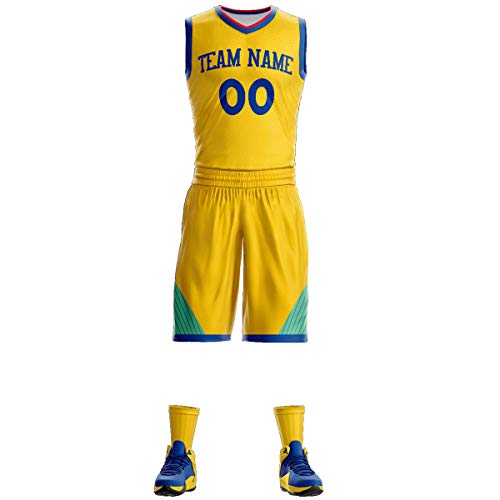 Custom Yellow Basketball Jerseys for Sport Fan- Design Plain Sport Uniforms-Tank Top