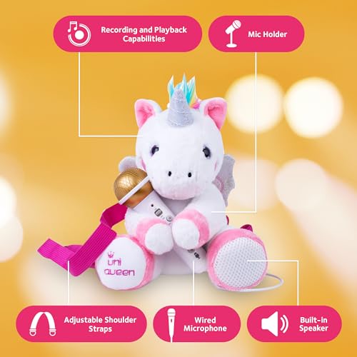 Singing Machine Presents The Sing Along Mochila de pelúcia com alto-falante e microfone com músicas,