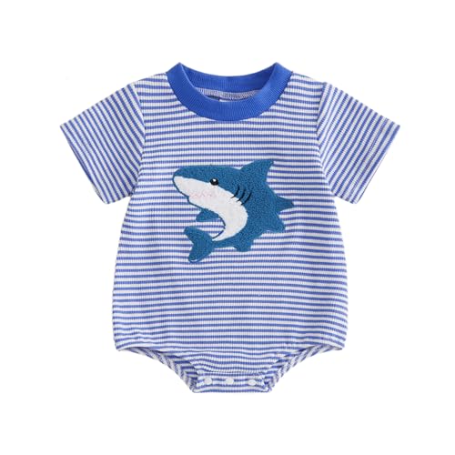 Image of Lucikamy Newborn Baby Boy Girl Summer Clothes Funny Print Sweatshirt Romper Oversized Infant Short Sleeve Bodysuit