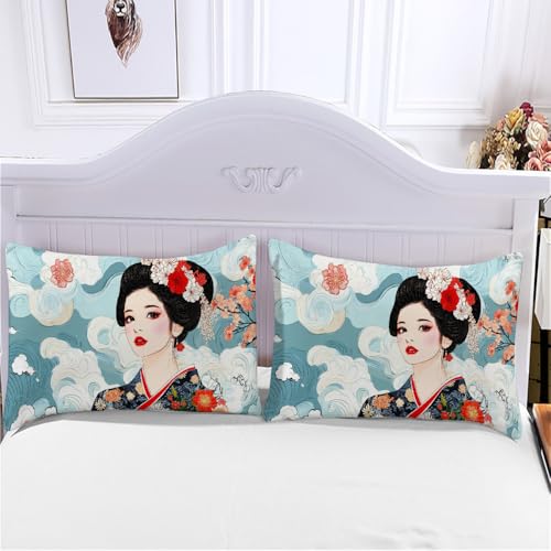 Parure de lit 240x260 Ukiyo-e résolvant le problème de couette qui glisse - 7