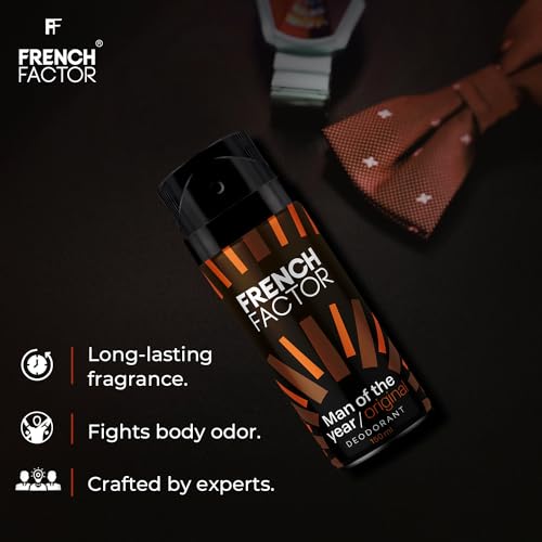 Image of French Factor Man of the Year Real Deodorant, 150ml, Body Spray for Men & Boys, Attractive Long Lasting Hours- 150ml