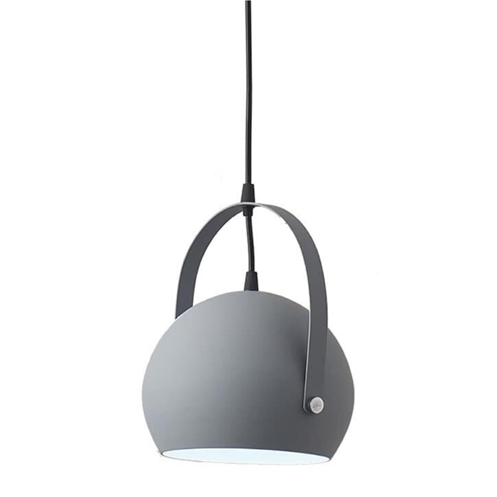 KHUKHU Macaron Color Chandeliers Spherical Hanging Light Modern Geometric Pendant Light Fixture, Nordic Countryside Ceiling Light, for Kitchen Island Dining Room Living Room(Grey,9.8in*13.7in)