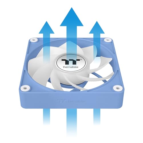 Image of Thermaltake CT140 EX ARGB Reverse PC Cooling Fan HydrangeaBlue 3-Fan Pack, Magnetic Connection, 5V Motherboard Sync, 16.8 Million Colors 9 Addressable LEDs,140 mm Case /Radiator Fan,CL-F199-PL14BU-A