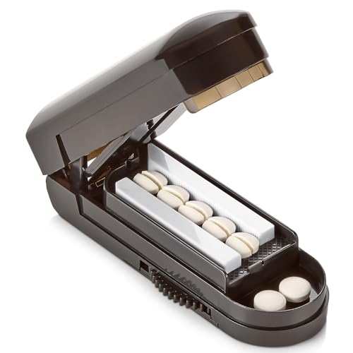 Pill Cutter for Small Pills - Multiple Splitter Pill Cutters for Small to Large Pills, Multi Tablet Split Cutter with Accurate Pill Alignment Cutter, Safety-Blade Guard, Food Grade Stainless Steel