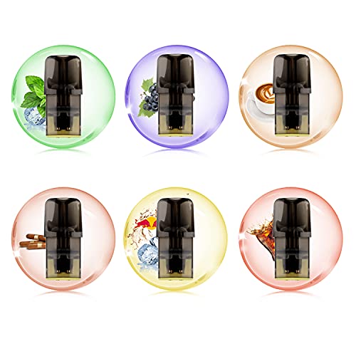 YOOZ ポッドフレーバー YZリキッド カートリッジ 電子タバコ 互換 フレーバー カートリッジ 電子たばこ pod チールタバコ ニコチンタール無し6個入り アイスメンソールリキッドポッドCompatible pods cartridges no ni