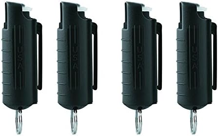 Miniatura 1 de Vigilant Gas pimienta con fuerza policial KeyGuard, con tinta identificadora invisible UV, funda rígida y cadena abrefácil, 10 descargas de hasta