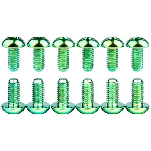 Image of 12Pcs Ti Titanium Bolts Torx M5x10 Bicycle Bike Disc Brake Cycle Rotor Screws Gr5 (Green)