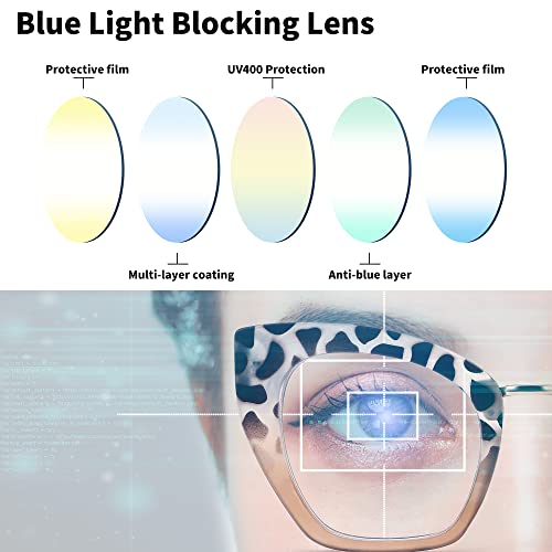 Image of FEISEDY Oversized Blue Light Blocking Glasses Retro Cateye Computer Glasses for Women B4107