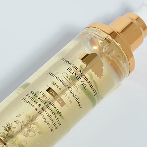 Moroccan Argan Hair Oil with Aloe Vera & Jojoba Seed Oil, Organic Argan Oil for Styling Hair. Beard Oil for Men - Image 4