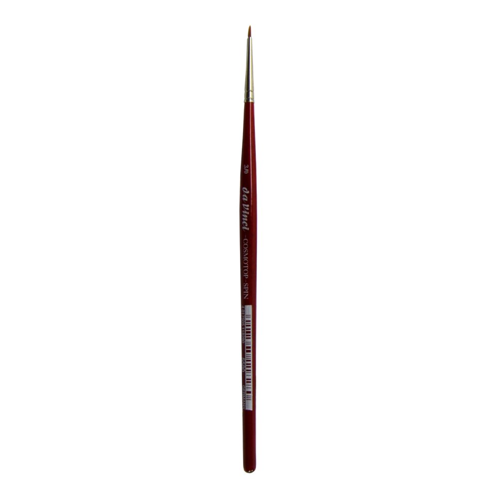 da Vinci Watercolor Series 5580 CosmoTop Spin Paint Brush, Round Synthetic with Red Handle, Size 3/0 (5580-3/0)