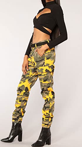 CHARTOU Women Camouflage Joggers Long Pants Mid Waist Camo Cargo Pants Workout Slacks Lounge Pants3