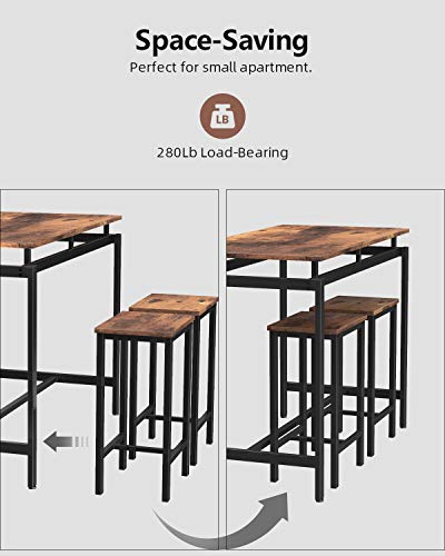image for MIERES 5 Pieces Kitchen Table Set, Wood Dining Table Set for 4, Wood E