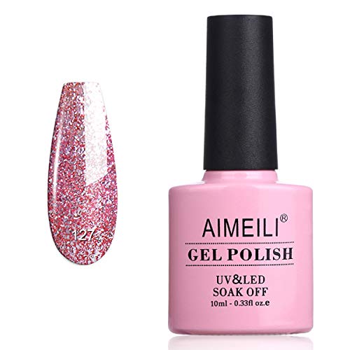 AIMEILI Smalto Semipermente per Manicure Smalti per Unghie in Gel Soak Off UV LED - Rosa Multiflora (127) 10ml