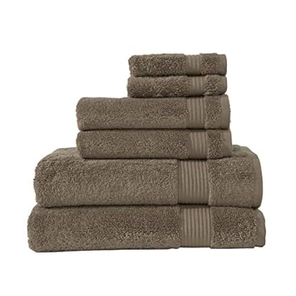 Classic Turkish Towels,Luxuriöses Handtuch-Set für Badezimmer, 100% türkische Baumwolle, schnell trocknend, weiche und saugfähige Badetücher, Amadeus Kollektion,6-teiliges Set (Deep Taupe)