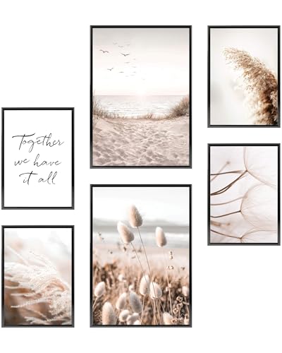 Heimlich® 6er Poster Set OHNE Rahmen - Strand und Gräser Naturmotive in Beige für Wohnzimmer | Skandinavische Wanddeko mit Zitat | 2x A3 (30x42 cm) & 4x A4 (21x30 cm) » Strandträume « Heimlich® 6er Poster Set OHNE Rahmen - Strand und Gräser Naturmotive in Beige für Wohnzimmer | Skandinavische Wanddeko mit Zitat | 2x A3 (30x42 cm) & 4x A4 (21x30 cm) » Strandträume «